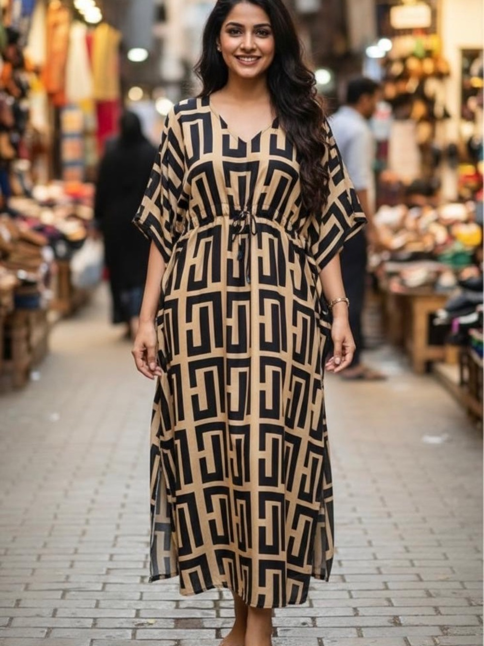 African summer kaftan maxi dress